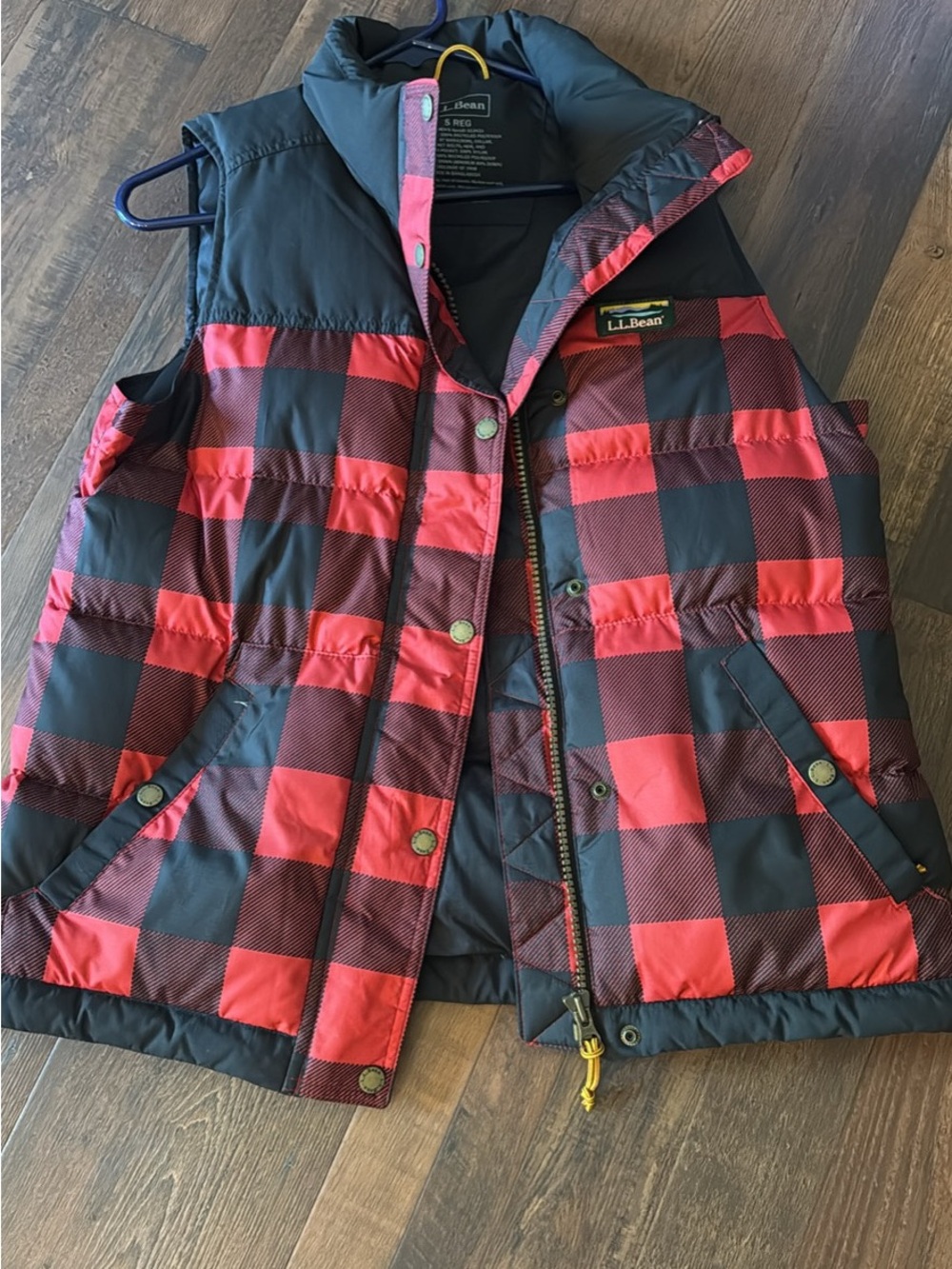L.L. Bean Red and Black Buffalo Plaid Quilted Women’s Small